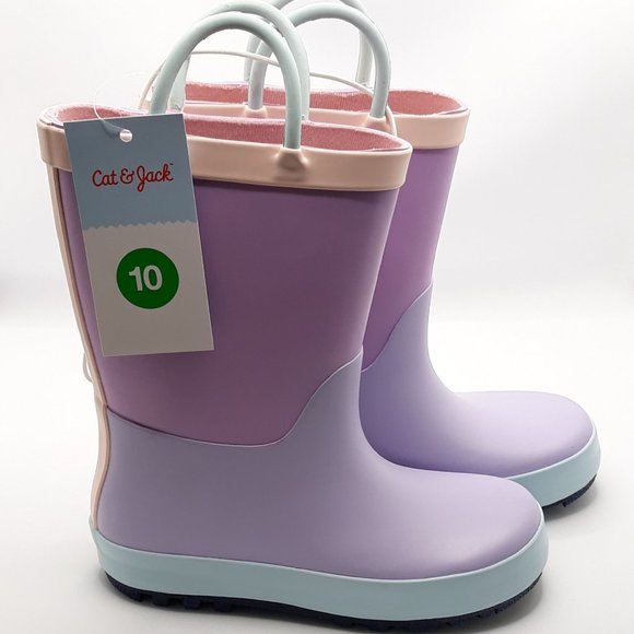 Girls Ali Colorblock Rain Boots - Cat and Jack (Purple) "Size 10 Kids" - NEW!!! - Picture 3 of 8
